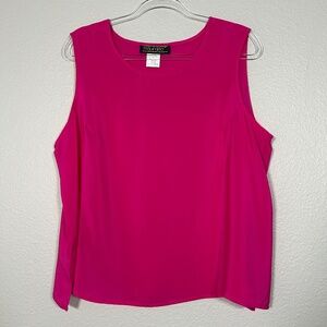 Maurada vintage plus size 1X sleeveless top pink 100% silk boxy